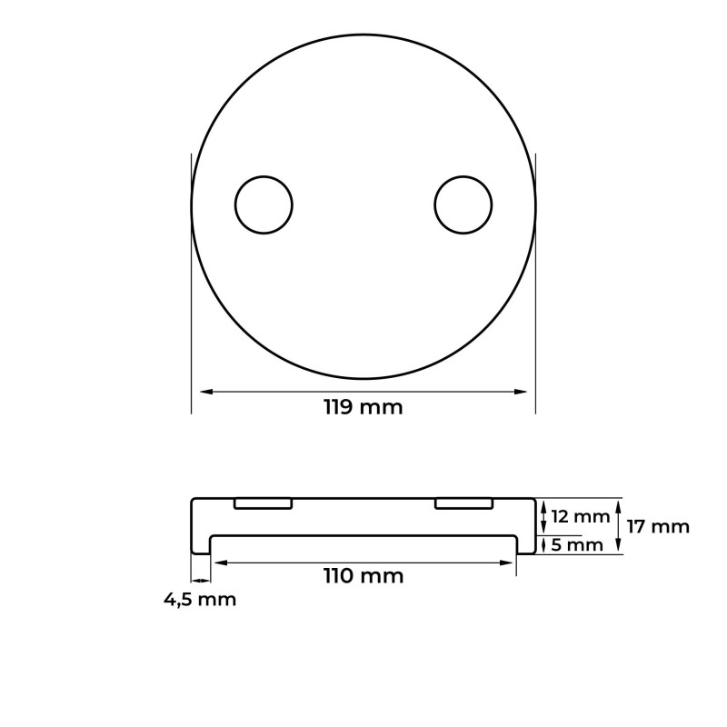 Gumipogácsa csápos emelőhöz 119/110 mm-es fémmel erősített Gumipogácsa csápos emelőhöz 119/110 mm-es fémmel erősített