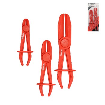 Tömlőszorító fogó készletben, 3 db-os piros
