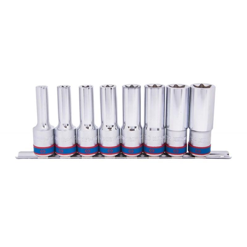 Dugókulcs - crowafej készlet 1/2'' belső torx E10-E24 8 db-os