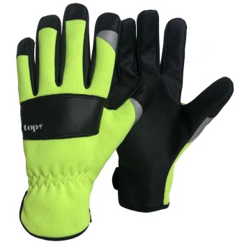 Kesztyű - munkakesztyű - műbőr erősített FLUO  9/L