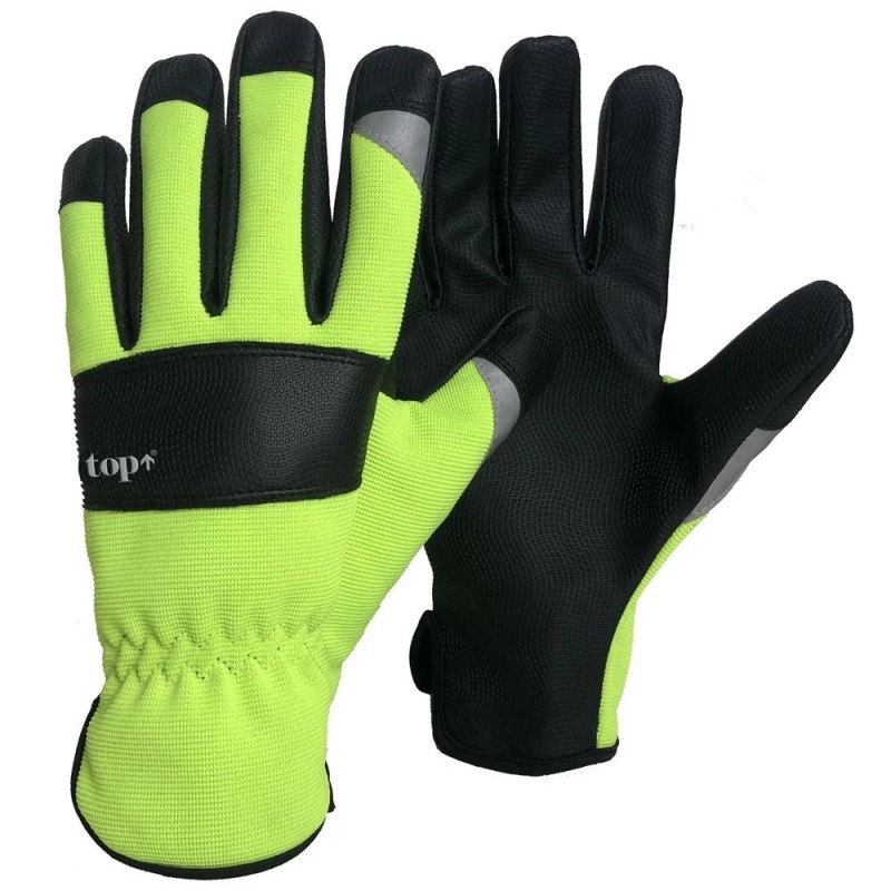 Kesztyű - munkakesztyű - műbőr erősített FLUO  9/L