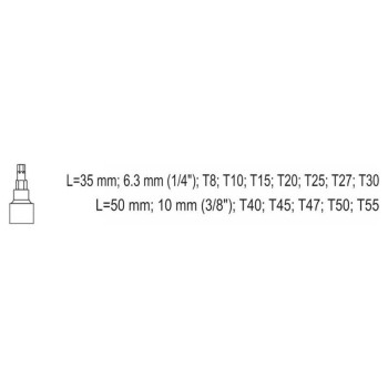 YATO Bit dugókulcs készlet 12 részes lyukas Torx 1/4', 3/8' CrV (YT-04332) YATO Bit dugókulcs készlet 12 részes lyukas Torx 1/4', 3/8' CrV (YT-04332)