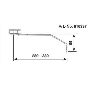 Aknalétra ACÉL létrafokoshoz fali rögzítő horganyzott - 280-330 mm
