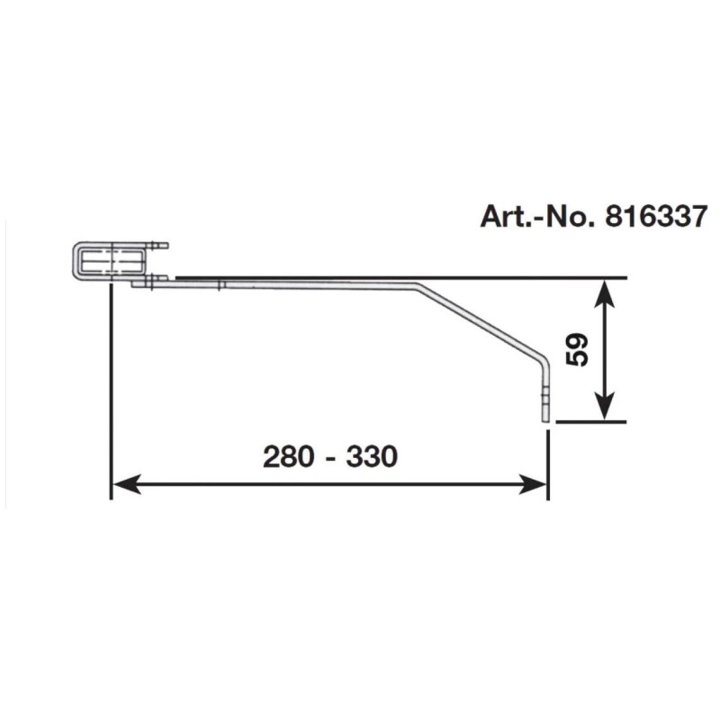 Aknalétra ACÉL létrafokoshoz fali rögzítő horganyzott - 280-330 mm