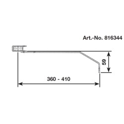 Aknalétra ACÉL létrafokoshoz fali rögzítő horganyzott - 360-410 mm