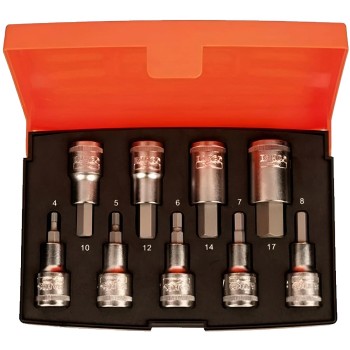Rátűzőkulcs - crowa+bit 1/2'' imbusz készlet 9 db-os