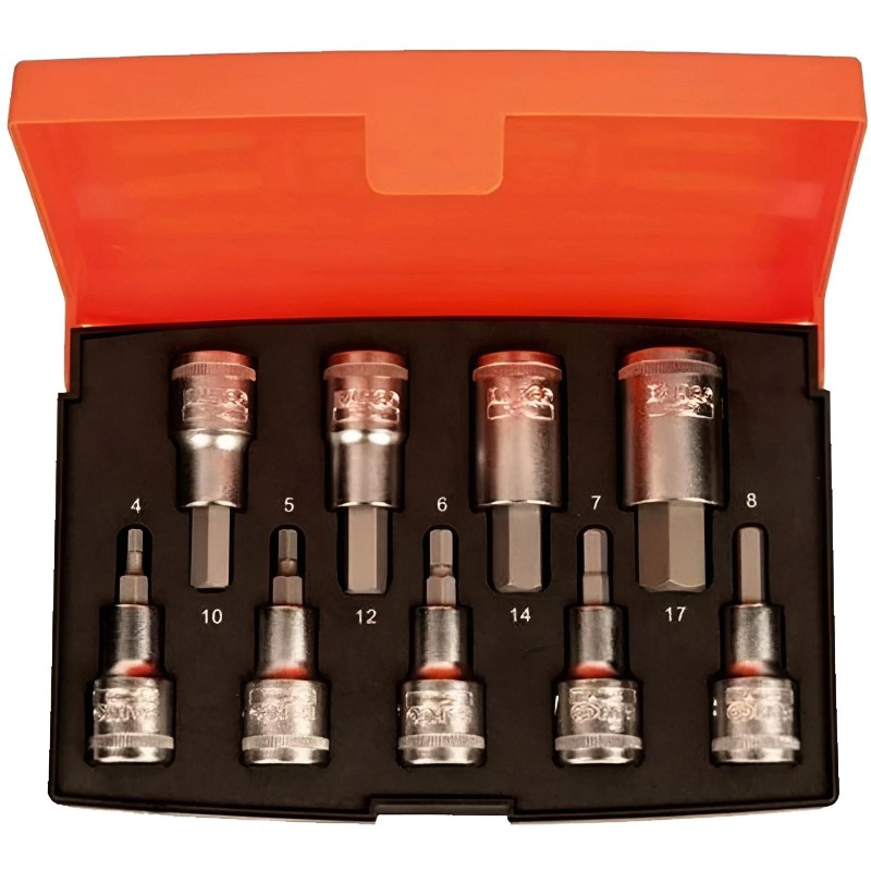 Rátűzőkulcs - crowa+bit 1/2'' imbusz készlet 9 db-os