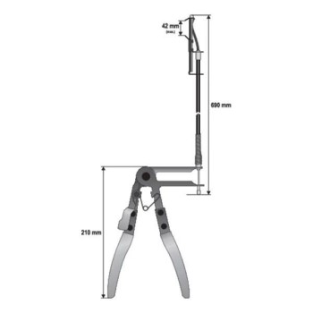 YATO YT-0677 flexibilis bilincsfogó, 690 mm bowdenes
