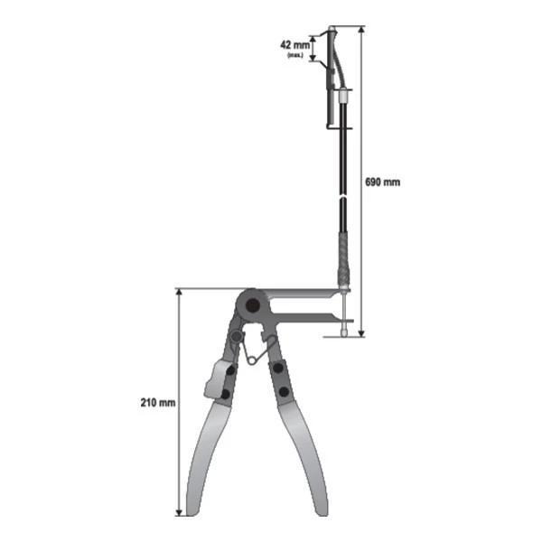 YATO YT-0677 flexibilis bilincsfogó, 690 mm bowdenes