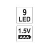 YATO Elemes LED zseblámpa 30 lumen alumínium fekete 3 x AAA (YT-08570)