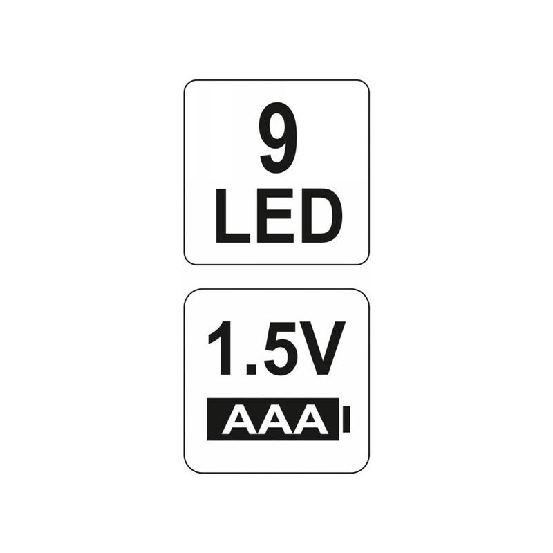 YATO Elemes LED zseblámpa 30 lumen alumínium fekete 3 x AAA (YT-08570)