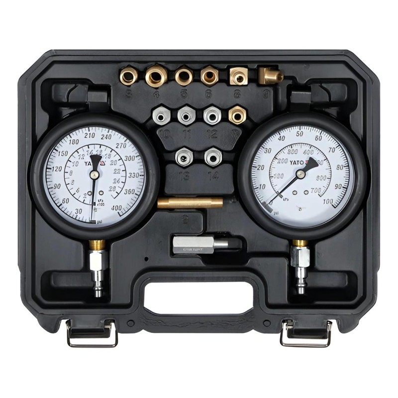 Olajnyomásmérő készlet váltó és motorhoz 17 db adapter - YATO