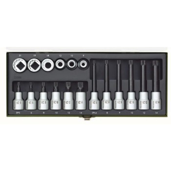 Rátűzőkulcs - crowa+bit 1/2'' XZN - készlet 18 db-os - Proxxon