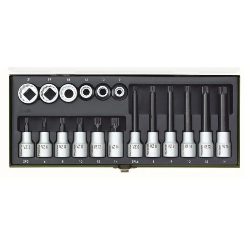 Rátűzőkulcs - crowa+bit 1/2'' XZN - készlet 18 db-os - Proxxon