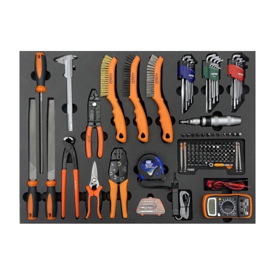 Tálcás SP Tools ''XL'' Kiegészítő Fogó-Kalapács stb. készlet 128db-os