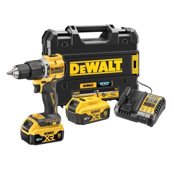 DeWALT DCD100YP2T-QW 18 V XR kefementes ütvefúró‑csavarozó 68 Nm, 2×5 Ah (100 ÉVES KIADÁS)