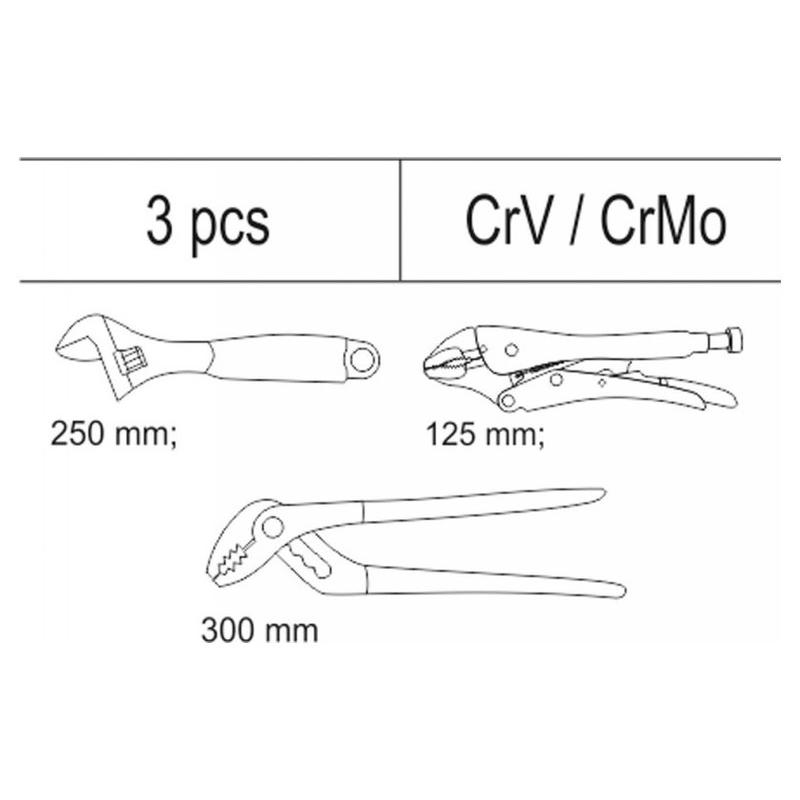 YATO Fogó készlet 3 részes (fiókbetét) (YT-55473)