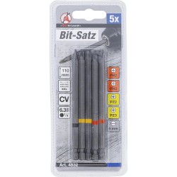 Bit készlet 5 db-os 1/4'' 110 mm PH/PZ/SL - BGS Bit készlet 5 db-os 1/4'' 110 mm PH/PZ/SL - BGS