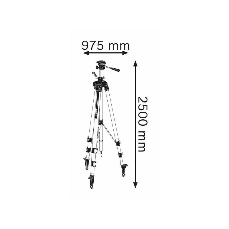 BOSCH Háromlábú lézerállvány 97,5-250 cm-ig 1/4''-os rögzítőmenettel BT 250 BOSCH Háromlábú lézerállvány 97,5-250 cm-ig 1/4''-os rögzítőmenettel BT 250