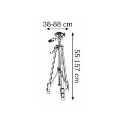 BOSCH Háromlábú lézerállvány 55-157 cm-ig 1/4''-os rögzítőmenettel BT 150 BOSCH Háromlábú lézerállvány 55-157 cm-ig 1/4''-os rögzítőmenettel BT 150