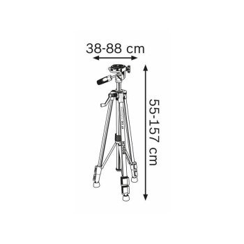 BOSCH Háromlábú lézerállvány 55-157 cm-ig 1/4''-os rögzítőmenettel BT 150