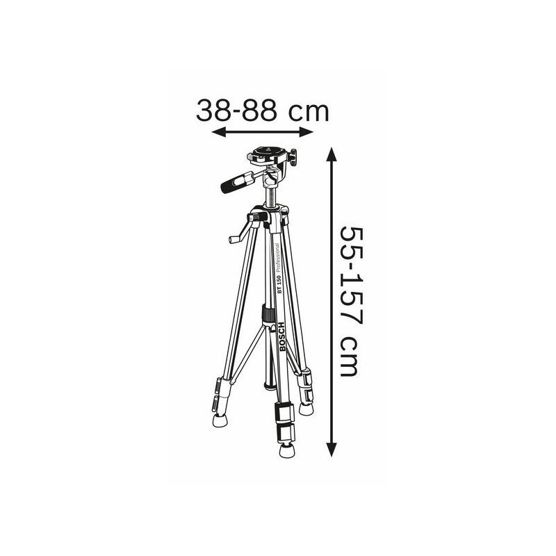 BOSCH Háromlábú lézerállvány 55-157 cm-ig 1/4''-os rögzítőmenettel BT 150