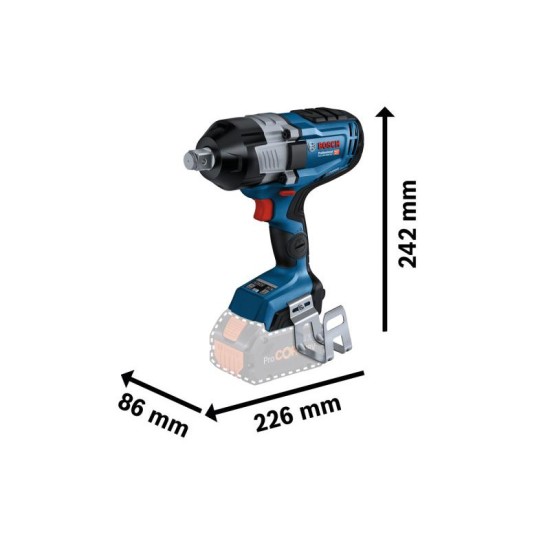 BOSCH BITURBO Akkus ütvecsavarozó GDS 18V-1600 HC 3/4'' 2200 Nm (akku és töltő nélkül)