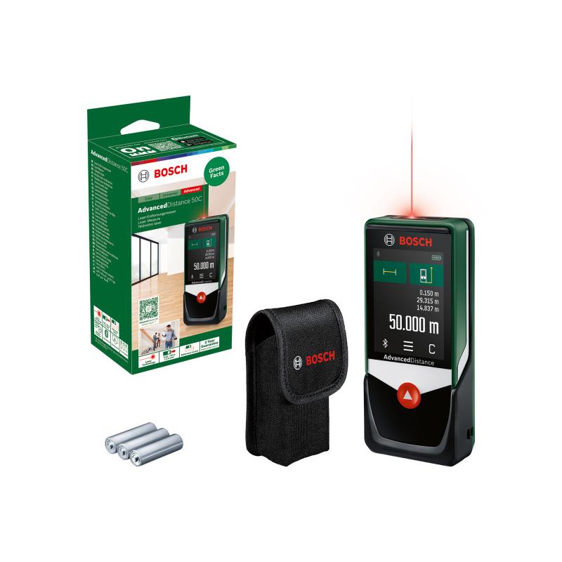 BOSCH Digitális lézeres távolságmérő AdvancedDistance 50 C védőtáskában (50 m-ig)