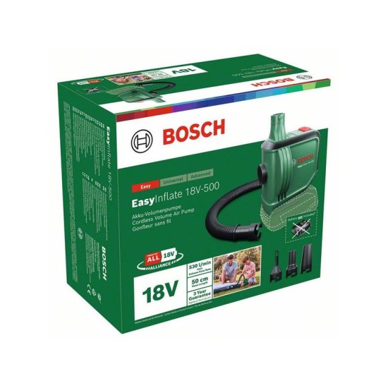 BOSCH EasyInflate 18V-500 (akku és töltő nélkül)