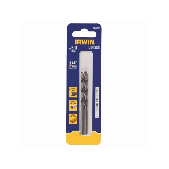 IRWIN Csigafúró 5 x 86/62 mm HSS PRO hengeres (2 db)