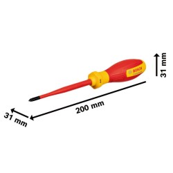 BOSCH Csavarhúzó PH1 x 100 mm 1000 V-ig szigetelt BOSCH Csavarhúzó PH1 x 100 mm 1000 V-ig szigetelt