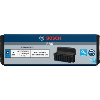 BOSCH PRO Hosszú gépi dugókulcs készlet 9 részes 1/4'' 6-14 mm CrMo BOSCH PRO Hosszú gépi dugókulcs készlet 9 részes 1/4'' 6-14 mm CrMo