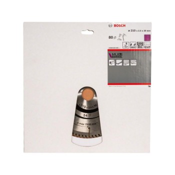BOSCH Fűrésztárcsa univerzális 210 x 30 x 2,5 mm / 80T MultiMaterial HLTCG BOSCH Fűrésztárcsa univerzális 210 x 30 x 2,5 mm / 80T MultiMaterial HLTCG