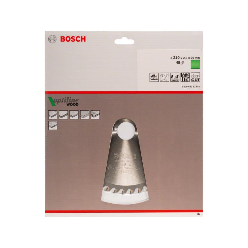 BOSCH Fűrésztárcsa fához 210 x 30 x 2,8 mm / 48T Optiline Wood ATB
