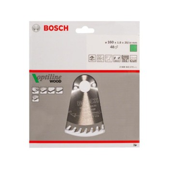 BOSCH Fűrésztárcsa fához 160 x 20/16 x 1,8 mm / 48T Optiline Wood ATB