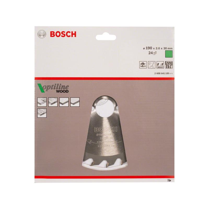 BOSCH Fűrésztárcsa fához 190 x 30 x 2,0 mm / 24T Optiline Wood ATB