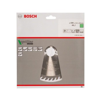 BOSCH Fűrésztárcsa fához 190 x 30 x 2,0 mm / 48T Optiline Wood ATB