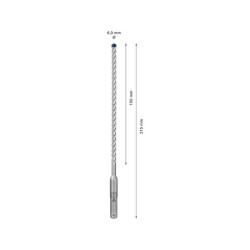 BOSCH EXPERT 7X Kőzetfúró 6 x 215/150 mm négyélű SDS-Plus BOSCH EXPERT 7X Kőzetfúró 6 x 215/150 mm négyélű SDS-Plus