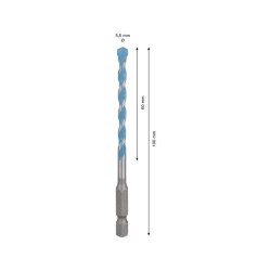 BOSCH EXPERT HEX-9 Multiconstruction fúrószár 5,5 x 60/100 mm 1/4'' bitbefogással BOSCH EXPERT HEX-9 Multiconstruction fúrószár 5,5 x 60/100 mm 1/4'' bitbefogással