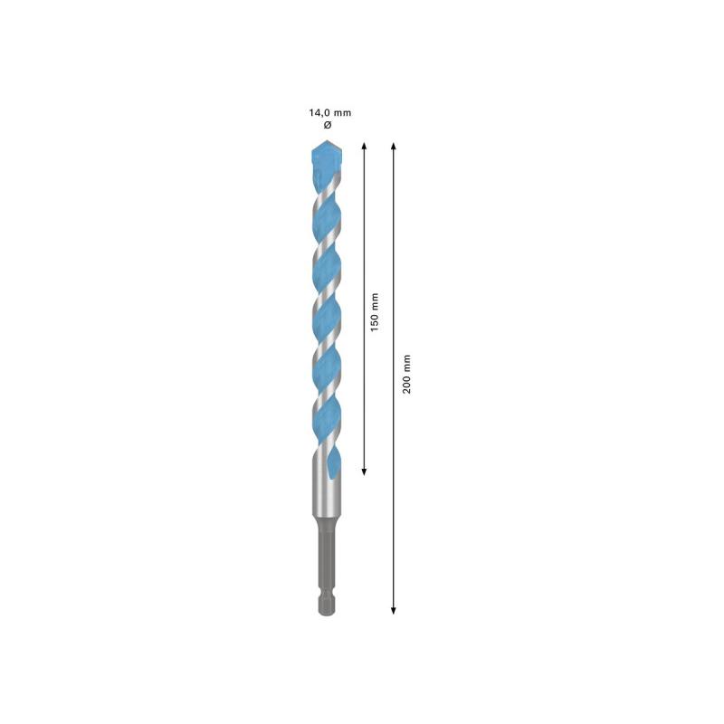 BOSCH EXPERT HEX-9 Multiconstruction fúrószár 14,0 x 150/200 mm 1/4'' bitbefogással