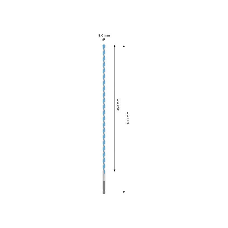 BOSCH EXPERT HEX-9 Multiconstruction fúrószár 8,0 x 350/400 mm 1/4'' bitbefogással