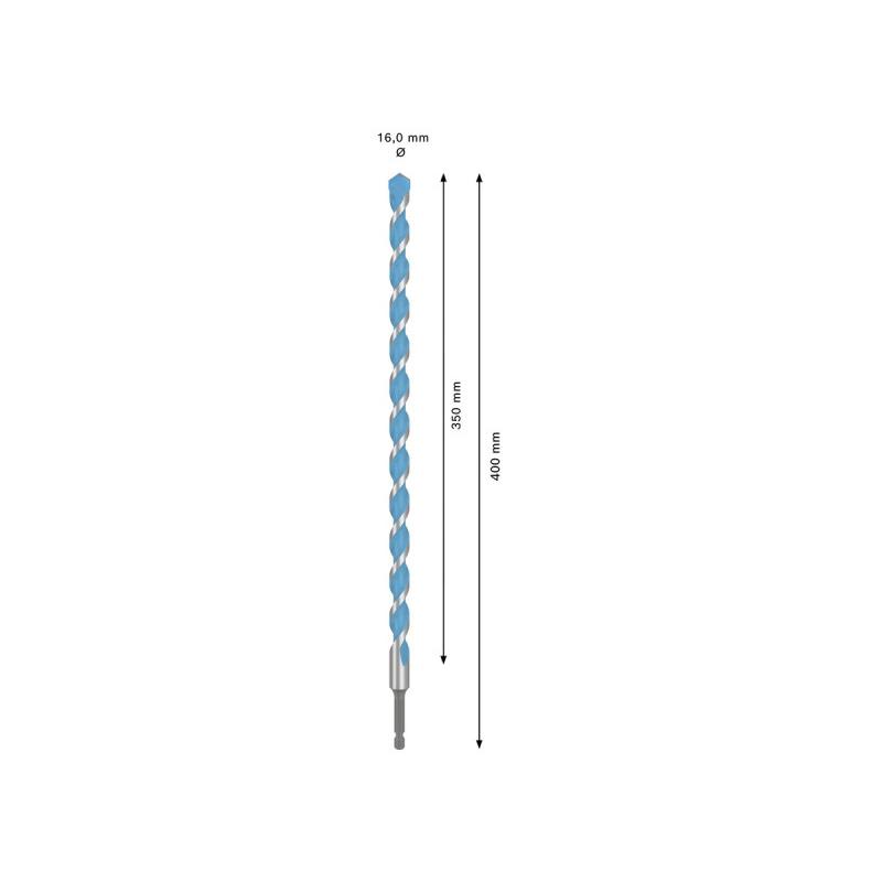 BOSCH EXPERT HEX-9 Multiconstruction fúrószár 16,0 x 350/400 mm 1/4'' bitbefogással