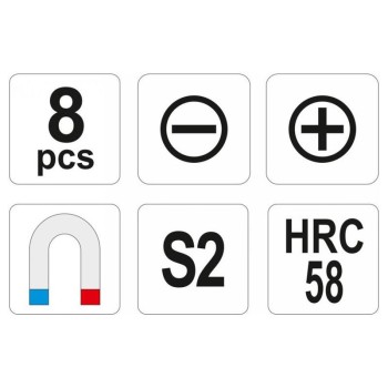 YATO Csavarhúzó készlet 8 részes mágneses S2 (YT-25980)