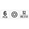 YATO Precíziós csavarhúzó készlet 6 részes T5-T10 S2 (YT-25862)