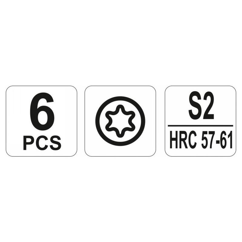 YATO Precíziós csavarhúzó készlet 6 részes T5-T10 S2 (YT-25862)