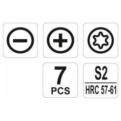 YATO Precíziós csavarhúzó készlet 7 részes S2 (YT-25863)