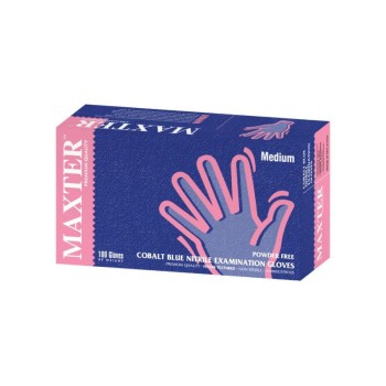 MAXTER Egyszer használatos nitril vizsgálókesztyű púdermentes (200 db/doboz) S