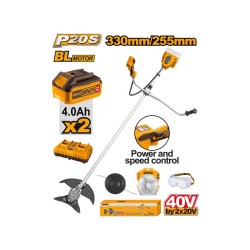 INGCO Akkus fűkasza 330 mm szénkefe nélküli 2 x 20 V (2 x 4,0 Ah akku + töltő) INGCO Akkus fűkasza 330 mm szénkefe nélküli 2 x 20 V (2 x 4,0 Ah akku + töltő)