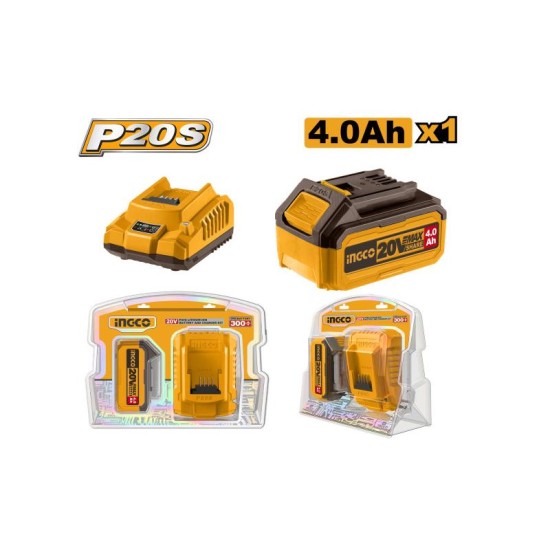 INGCO Akkumulátor és töltő szett (1 x 4,0 Ah akku + 2,0 A töltő) INGCO Akkumulátor és töltő szett (1 x 4,0 Ah akku + 2,0 A töltő)