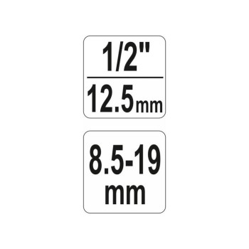 YATO Sérültcsavar kiszedő 1/2' 8,5-19 mm (YT-06251)
